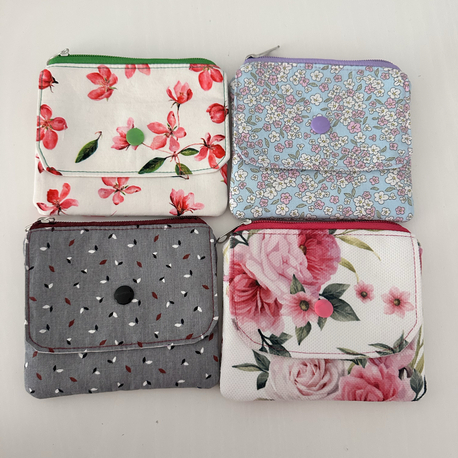 Fermuarlı ve çıt çıtlı mini cüzdan