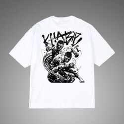 Khabib Time Beyaz Oversize T-shirt