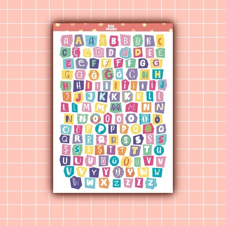 Harf Sticker Renkli