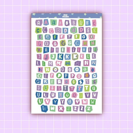 Harf Sticker Mor