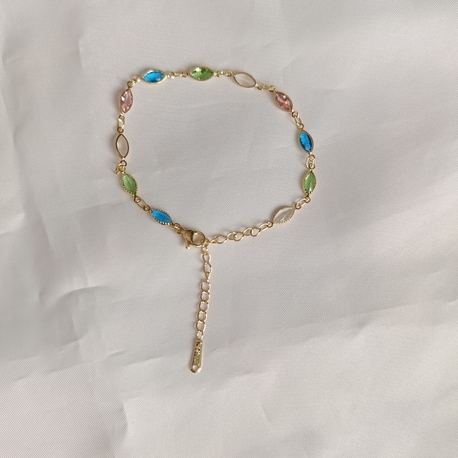 Oval Taşlı Renkli Bileklik