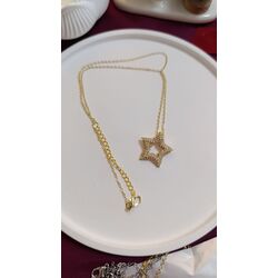 Taşlı Yıldız Gold Renk Kolye