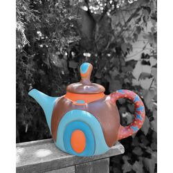 stoneware renkli demlik