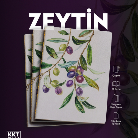 Zeytin Defter (Dikişli Cilt Çizgisiz/ Soft Touch)