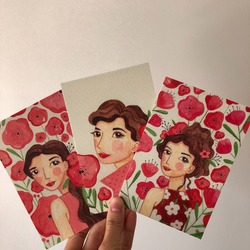 "Lola, Audrey, Paula" - 3'lü Kartpostal Seti