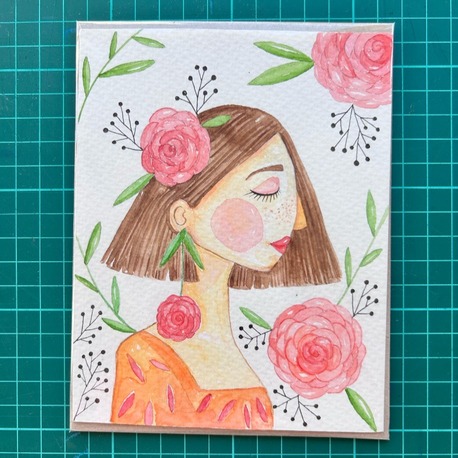 Rose - Orijinal Suluboya Çizim