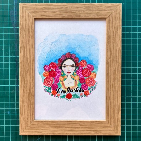 Viva la Frida - Orijinal Suluboya İllüstrasyon