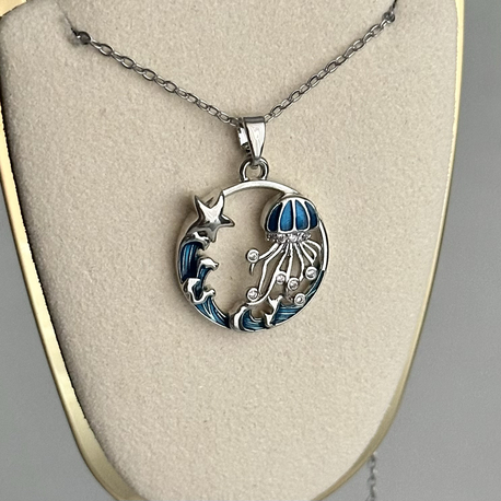 çelik | silver deniz temalı kolye 