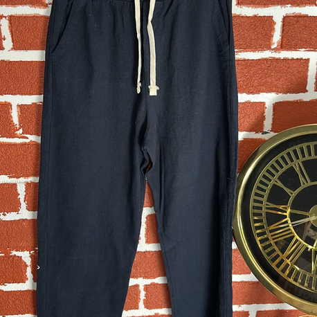 LACİVERT KETEN PANTOLON 