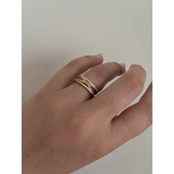 Çapraz taşlı yüzük| gold