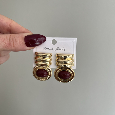 80'ler Vintage Stil Küpe | Gold