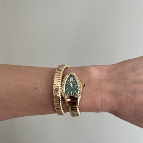Yılan Sarmal Kadın Saat | Gold