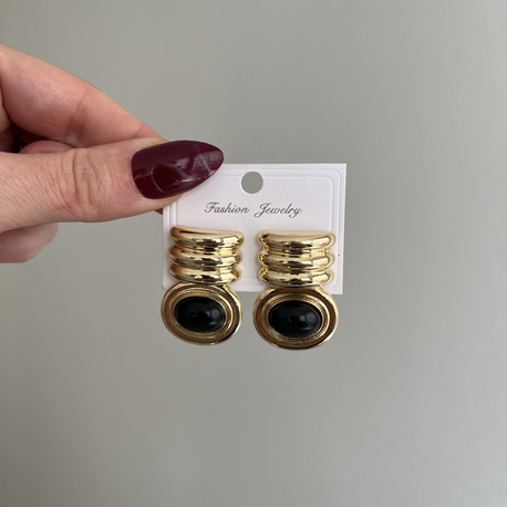 80'ler Vintage Stil Küpe | Gold