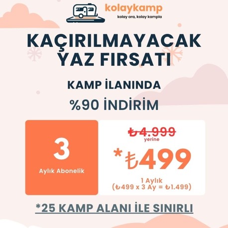 Kamp Alanı İlan Paketi (3 Aylık)