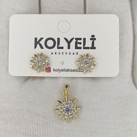 VİP KOLYE UCU VE KÜPE SET