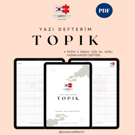 TOPIK YAZI DEFTERİM - TOPIK 2 Yazma Uygulama Defteri (202 Sayfa)