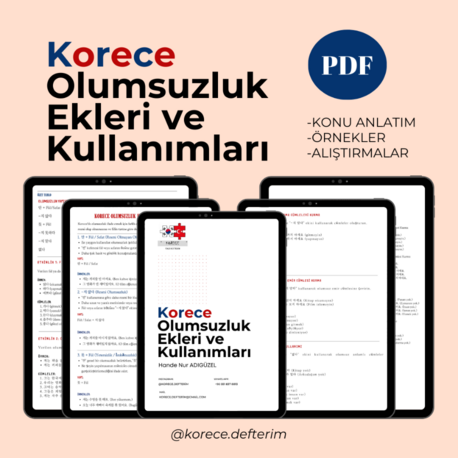 Korece Olumsuzluk Ekleri  – Konu Anlatımı ve Pratik PDF
