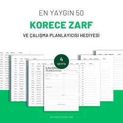 EN YAYGIN 50 KORECE ZARF VE HEDİYE ÇALIŞMA PLANLAYICISI (PDF)