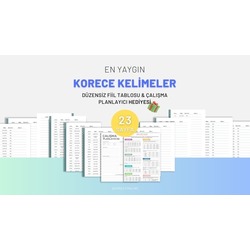 EN YAYGIN KORECE KELİMELER HEDİYE DÜZENSİZ FİİLLER & PLANLAYICI (PDF)