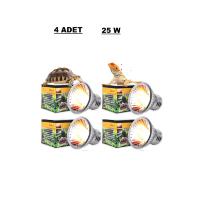 Uva Uvb Lamba Sürüngen Lambası 25w 4 Adet