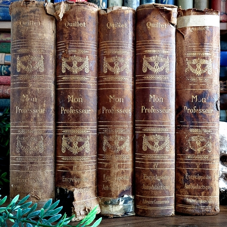 Mon Professeur: Grande Encyclopédie Autodidactique Moderne Illustrée | 1907 - 5 Cilt Tam Takım