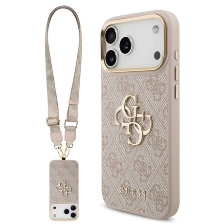 Guess iPhone 17 Pro Kılıf Guess Orjinal Lisanslı 4G Büyük Metal Logolu Kalın Askılı Kapak
