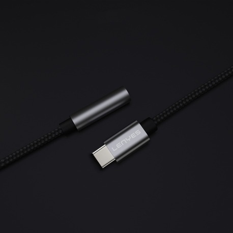 Lenyes AX105 Type-C to 3.5mm Aux Çevirici Örgülü Ses Adaptörü