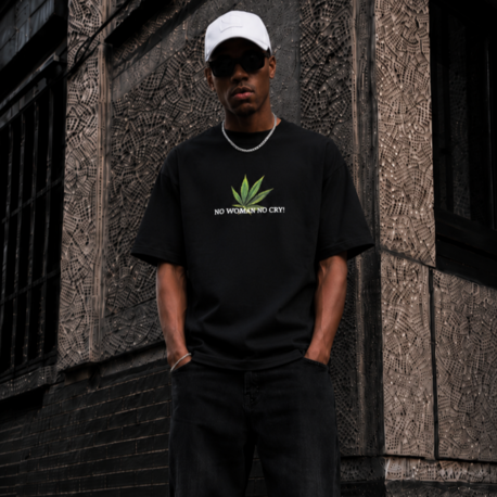 KORYN No Cry Siyah Oversize Erkek T-Shirt