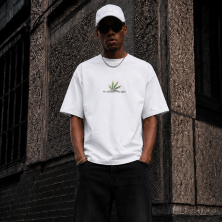 KORYN No Cry Beyaz Oversize Erkek T-Shirt