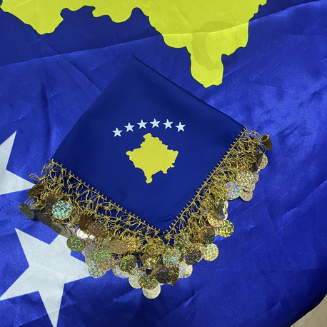 Sarı Püsküllü Kosova Baskılı Mendil