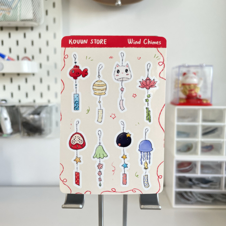 Rüzgar çanları sticker sayfası