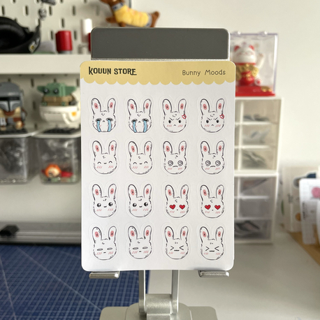 Bunny moods sticker sayfası