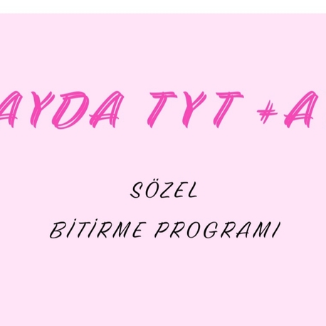 3 ayda tyt + ayt sözel bitirme programı 