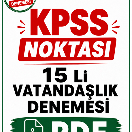KPSS / AGS 15 erli Vatandaşlık Denemeleri PDF / DİJİTAL ( Kitap Değil )