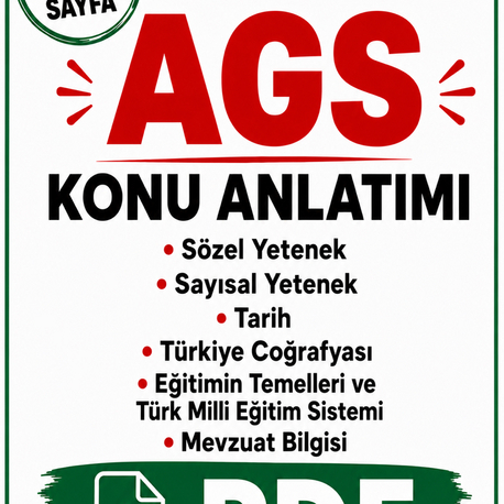 AGS Pratik Konu Anlatımı PDF / DİJİTAL ( Kitap Değil )