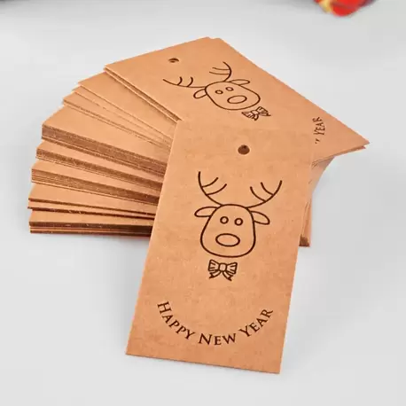 Happy New Year Temalı Kraft Ürün – Paket – Ambalaj Etiketi