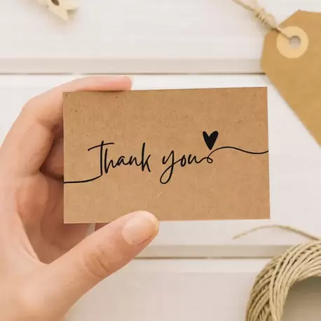 Thank You Yazılı Kraft Teşekkür Kartı