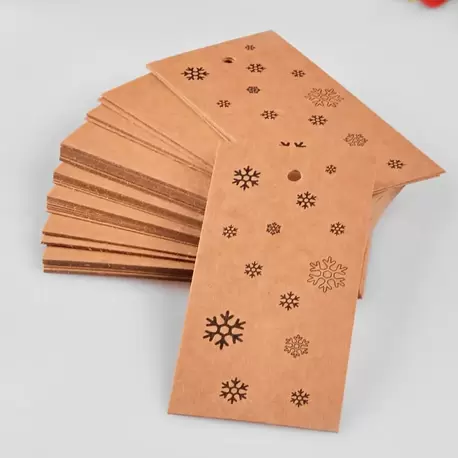Kar Taneleri Desenli Kraft Ürün – Paket – Ambalaj Etiketi