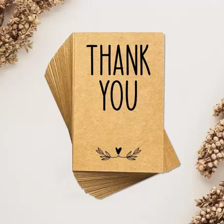 Thank You Yazılı Kraft Teşekkür Kartı
