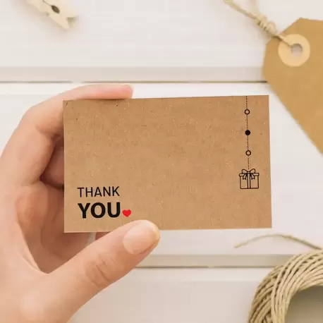 Thank You Yazılı Kraft Teşekkür Kartı