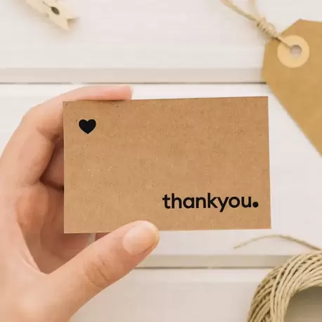 Thank You Yazılı Kraft Teşekkür Kartı