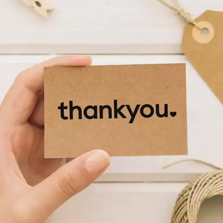 Thank You Yazılı Kraft Teşekkür Kartı