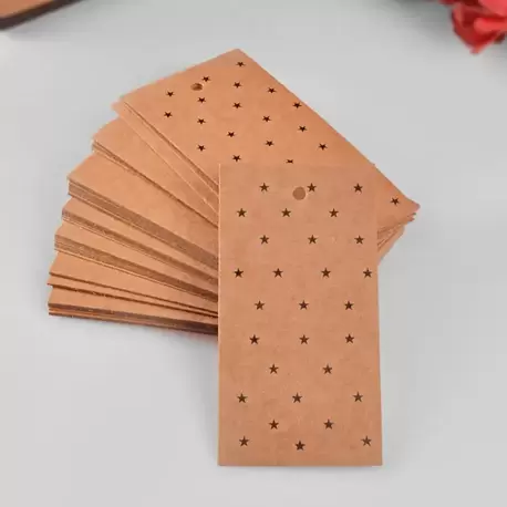 Yıldız Temalı Kraft Ürün Paket Ambalaj Etiketi