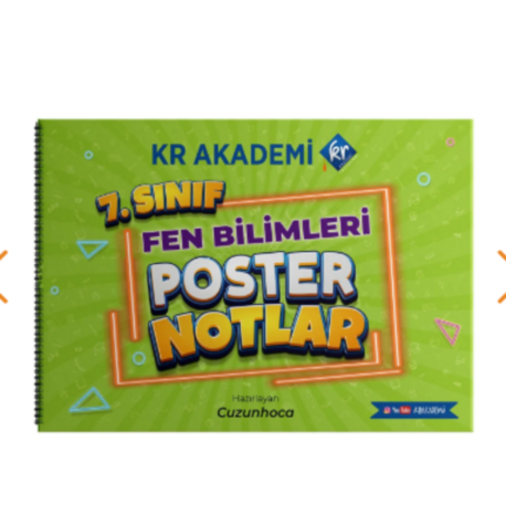 7. Sınıf Fen Bilimleri Poster Notlar Kr Akademi Yayınları