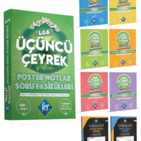 LGS Üçüncü Çeyrek Poster Notlar Soru Fasikülleri (3. Çeyrek) KR Akademi Yayınları