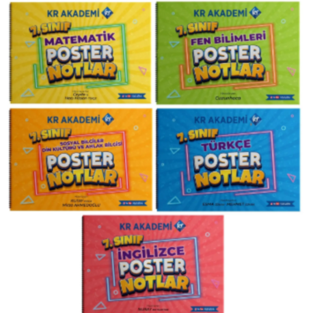 7. Sınıf Poster Notlar Seti Kr Akademi Yayınları