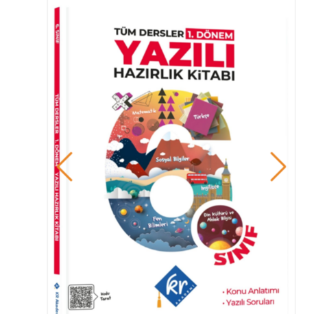 6. Sınıf Tüm Dersler 1. Dönem Yazılı Hazırlık Kitabı KR Akademi Yayınları
