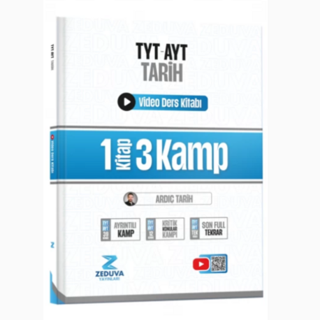 Zeduva Yayınları Ardıç Tarih TYT-AYT Tarih 1 Kitap 3 Kamp Video Ders Kitabı