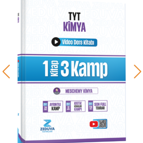 Zeduva Yayınları Meschemy Kimya TYT Kimya 1 Kitap 3 Kamp Video Ders Kitabı