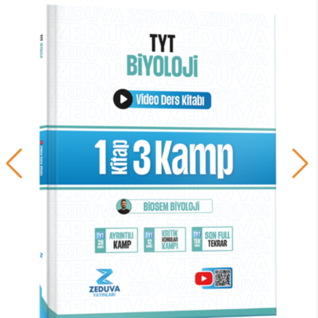 Zeduva Yayınları Biosem TYT Biyoloji 1 Kitap 3 Kamp Video Ders Kitabı